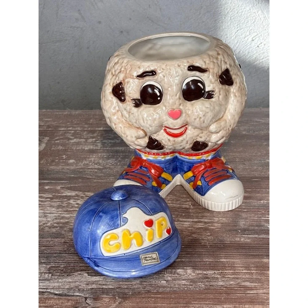Christine Harris Amos 1991 Chip Cookie Character Ceramic Cookie Jar Hand Painted